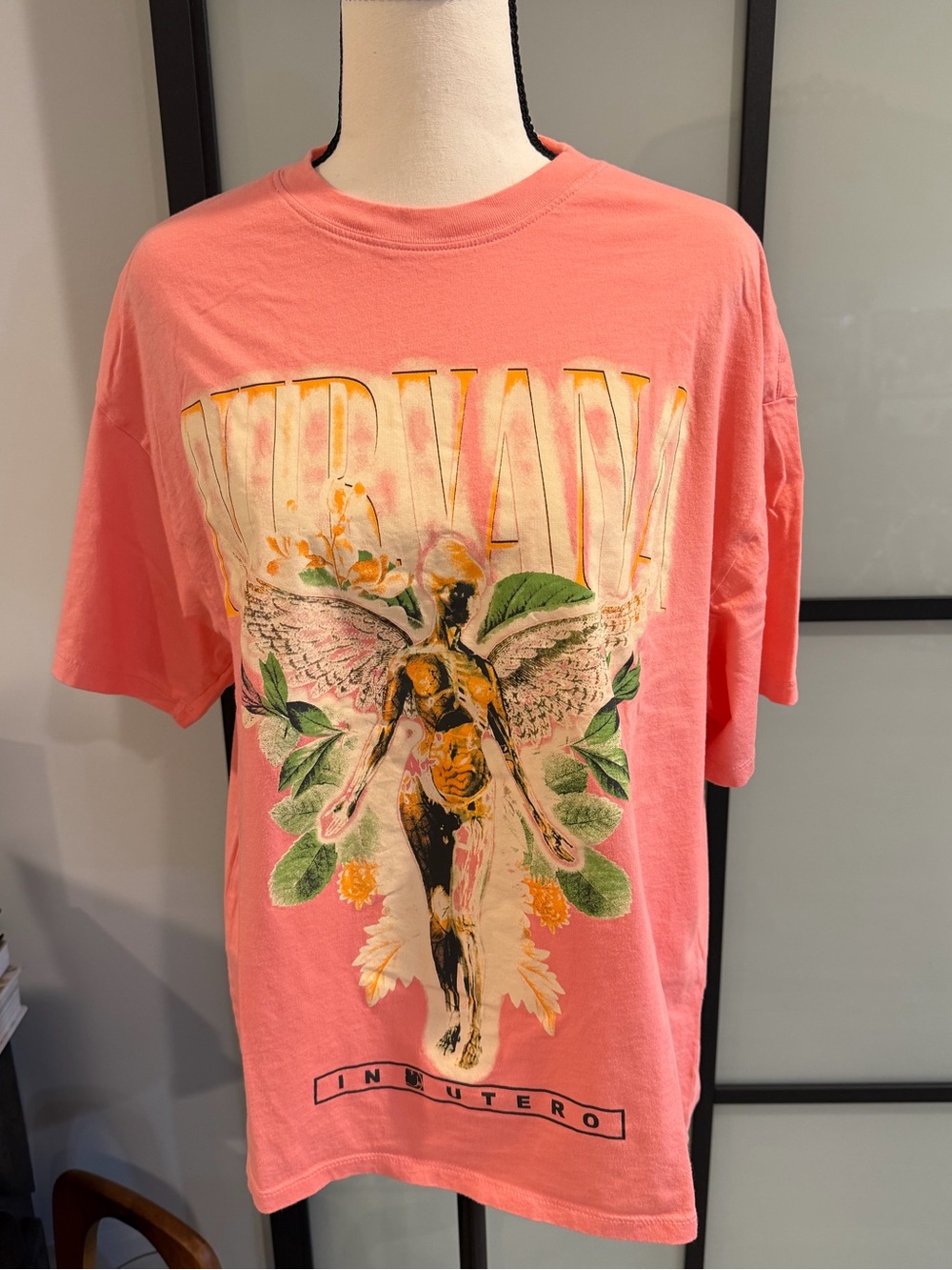 H&M Divided Coral Crewneck Tee Nirvana